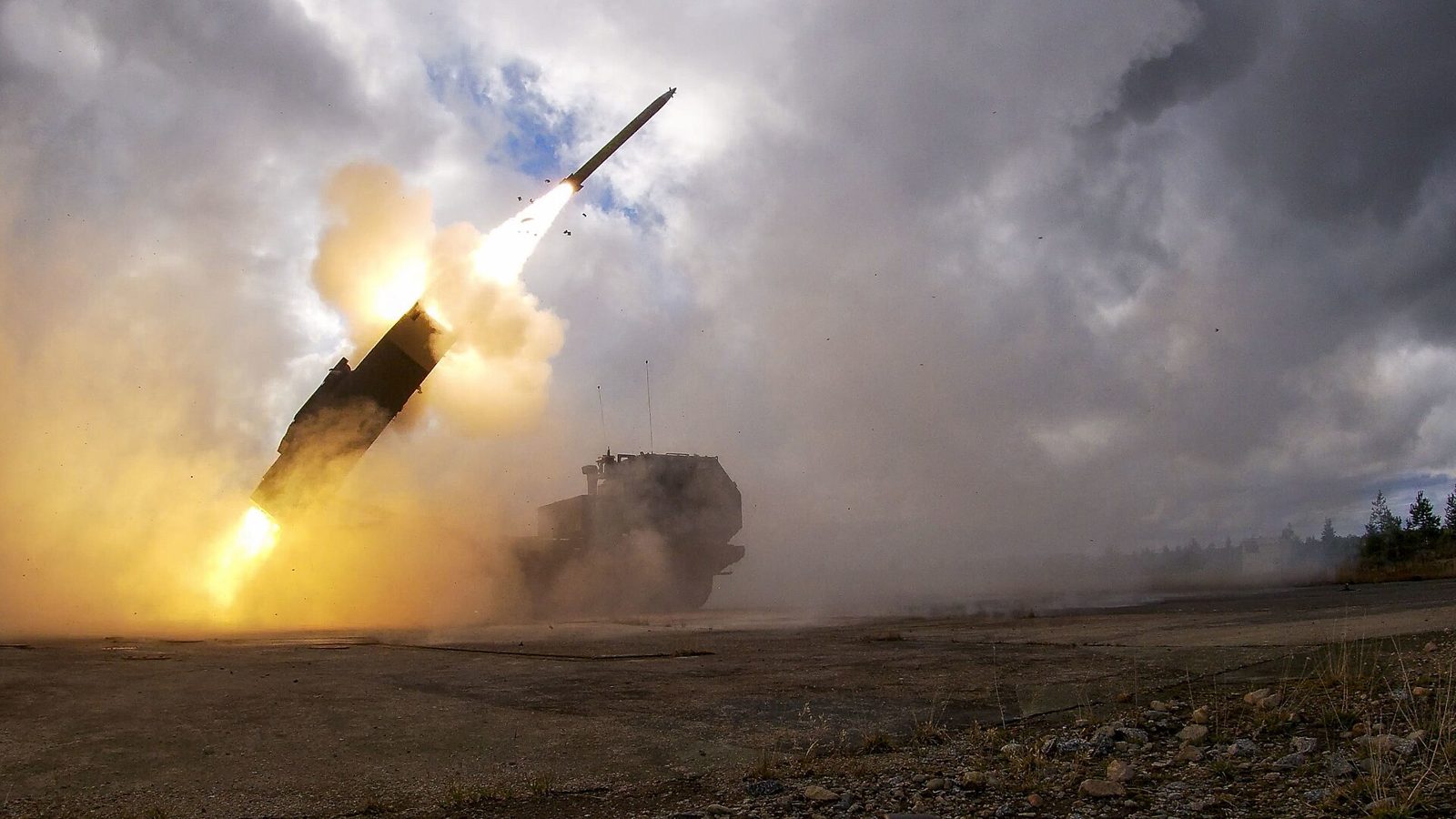 Rocket launch at a test range